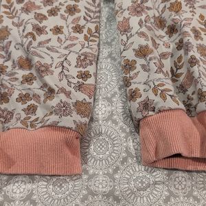 Cheeky Plum matching sweatpants zip up hoodie set with ruffles